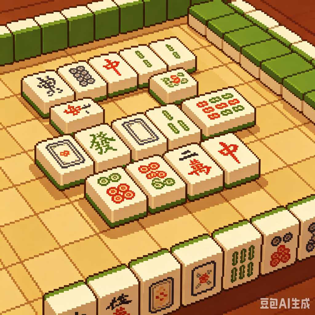artistic mahjong tiles set
