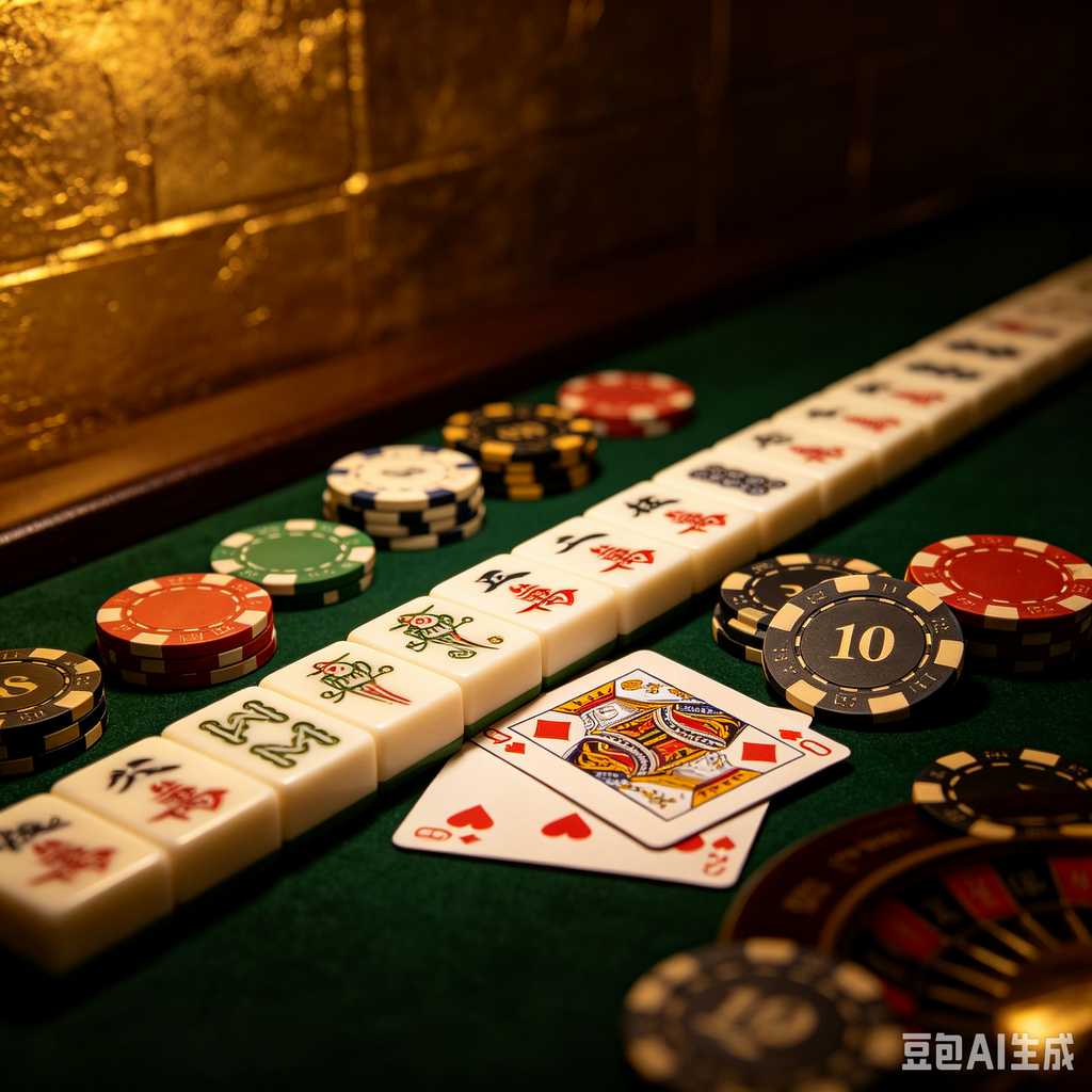 mahjong set with dice and chips